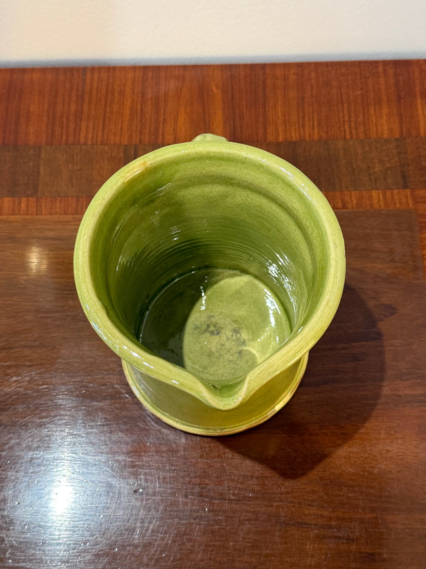 Pichet terre cuite émaillée verte