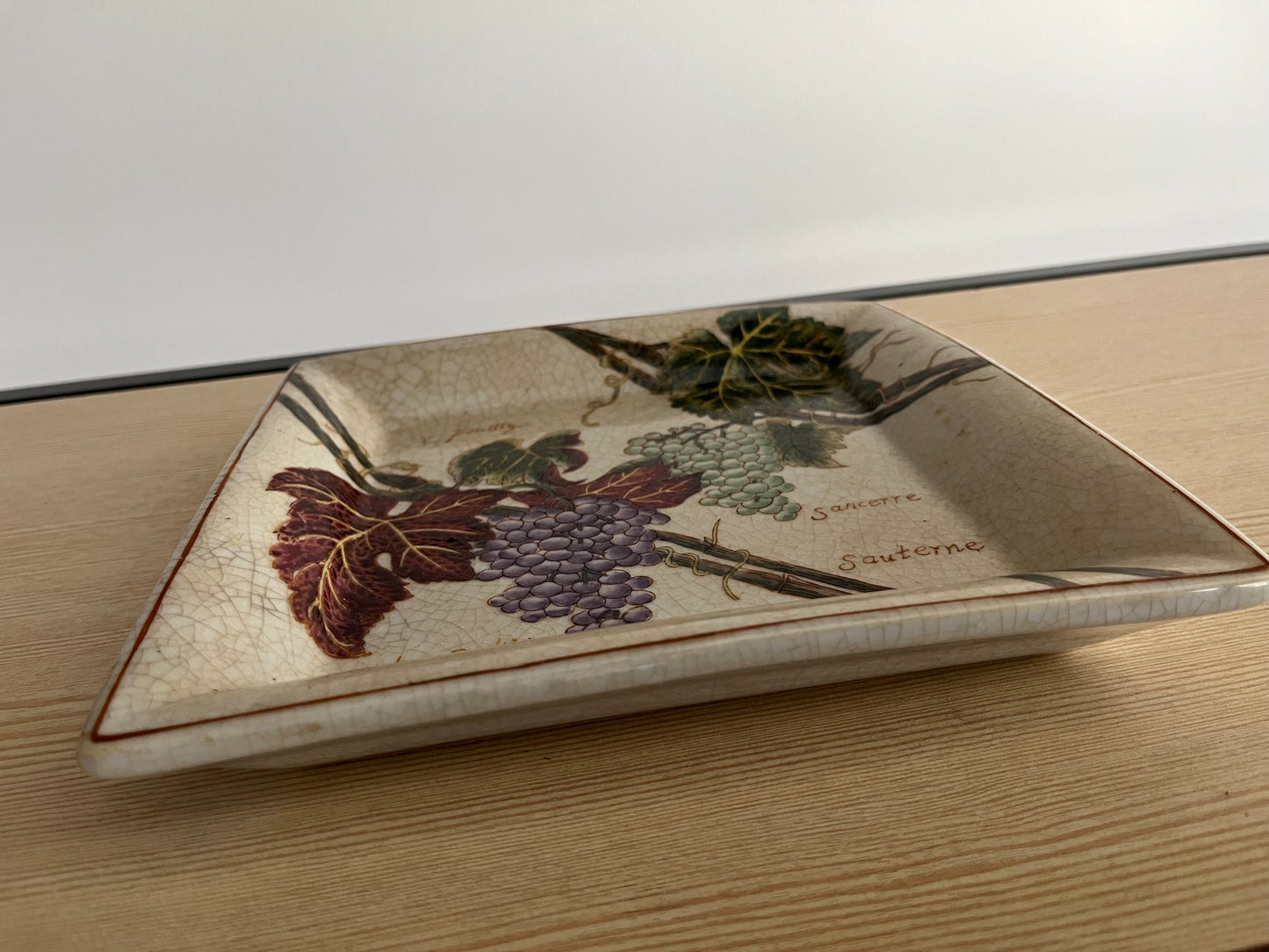 Plateau vide poche vigneron en porcelaine craquelée