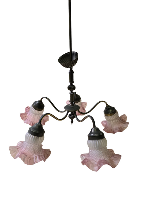 Lustre Tulipe patte de verre