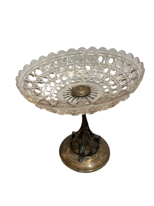 Coupelle cristal métal argenté