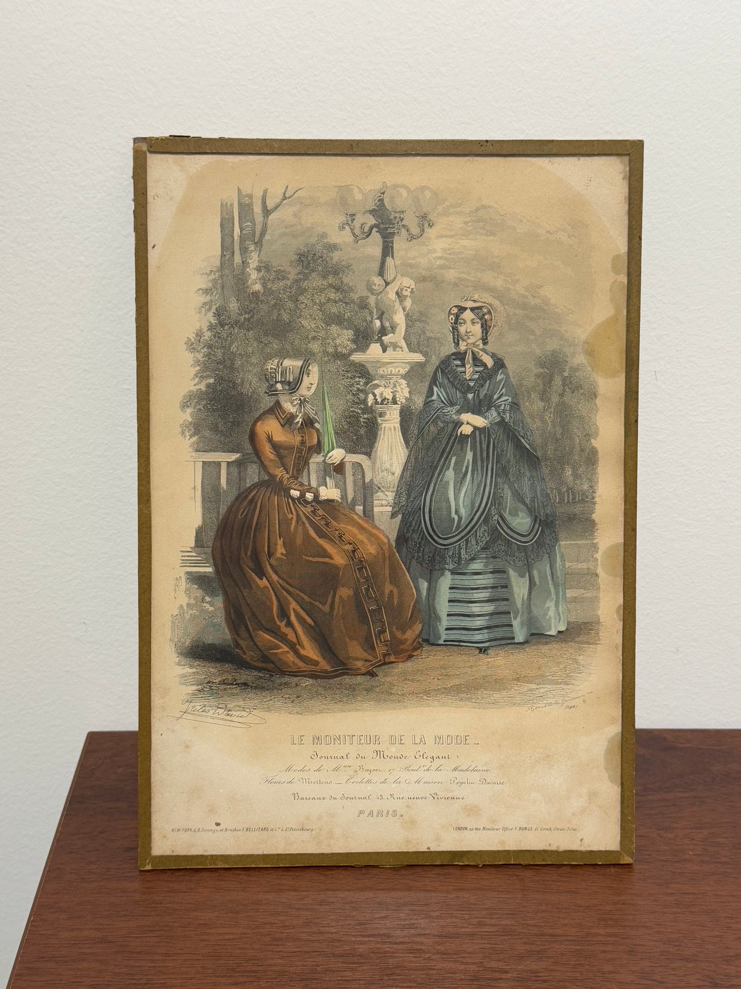 Gravure ancienne “Le Moniteur de la Mode” - XIXe siècle