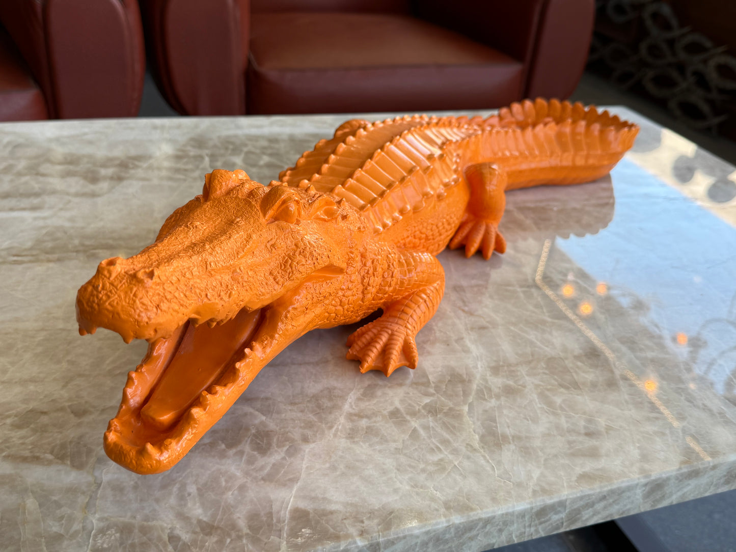 Crocodile sculpture résine - 67 cm