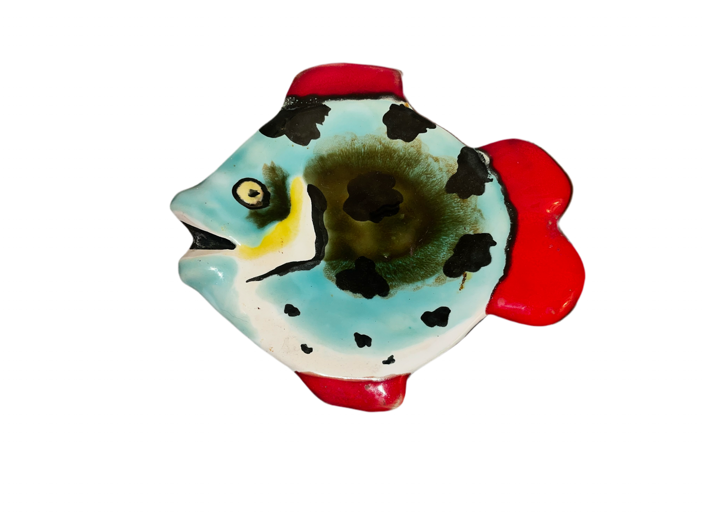 Petit plat poisson en céramique signé Sagam - Albertville