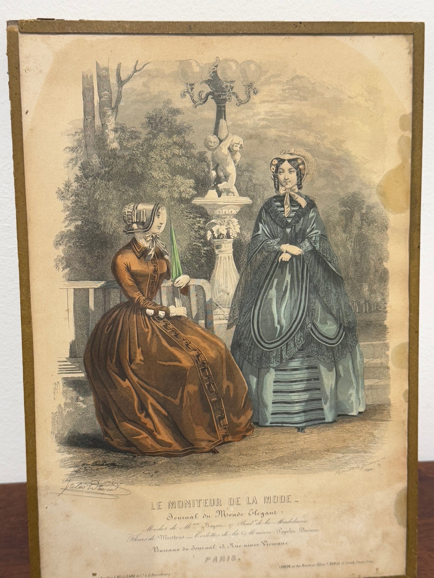 Gravure ancienne “Le Moniteur de la Mode” - XIXe siècle