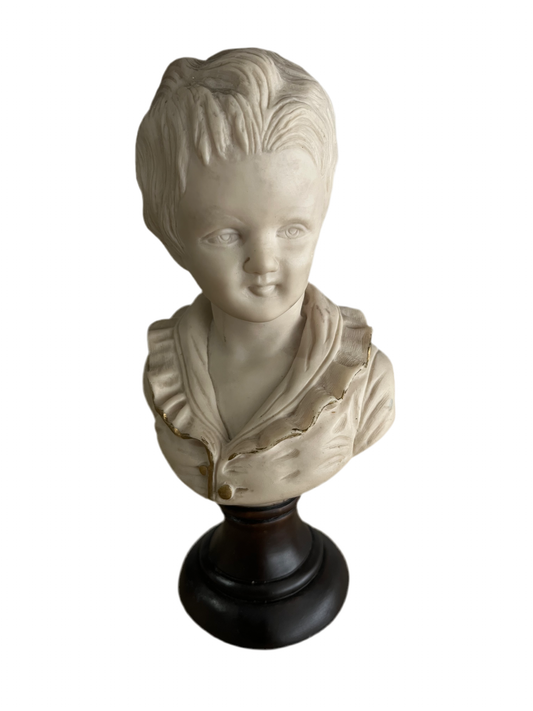 Buste d’enfant albâtre et résine