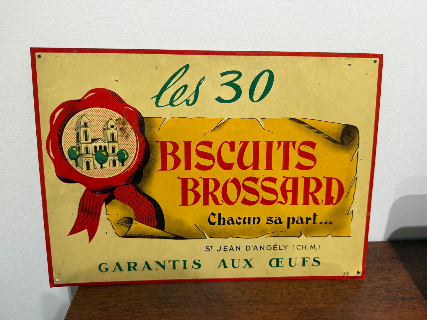 Plaque publicitaire ancienne “Biscuits Brossard”