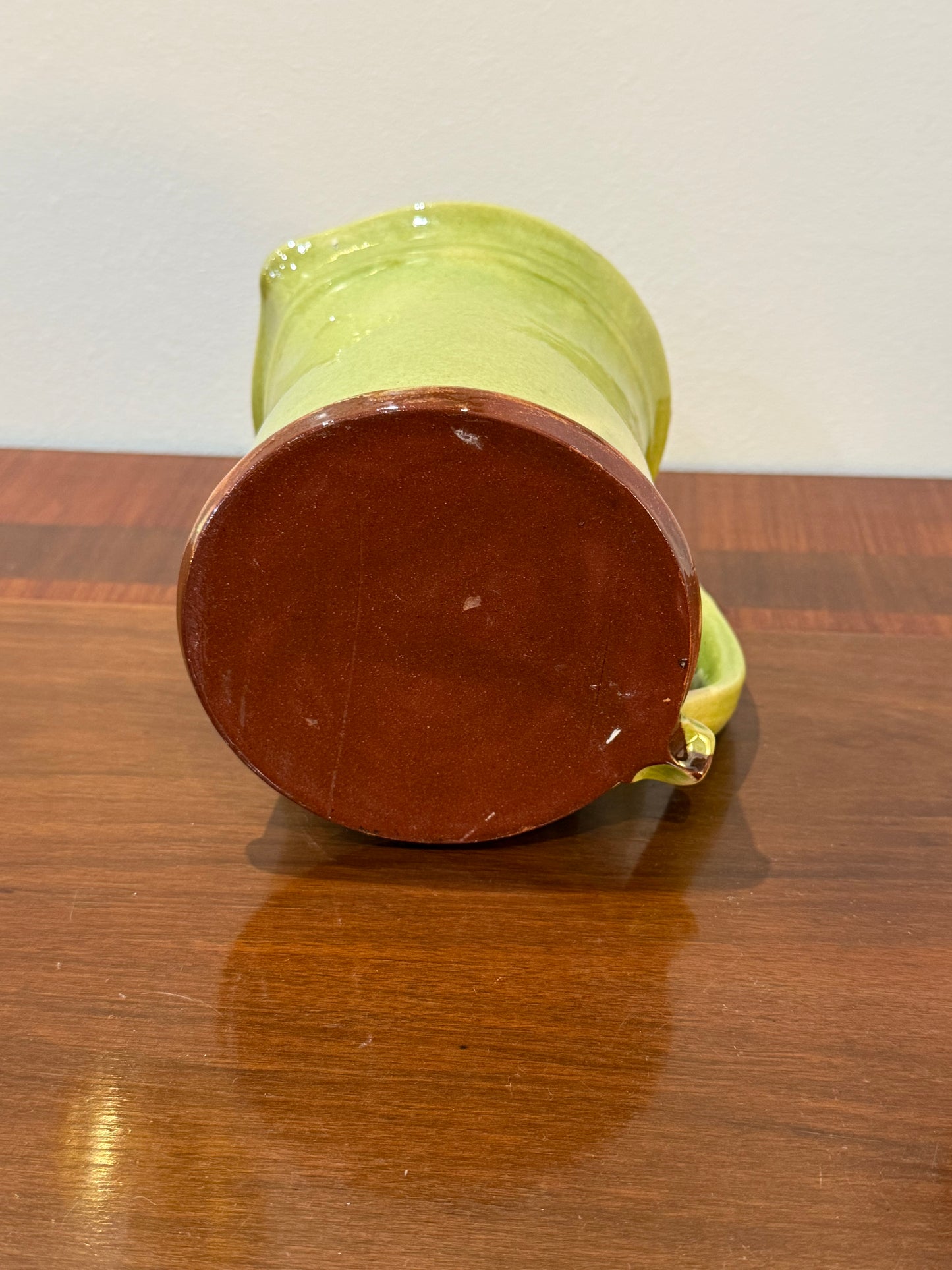 Pichet terre cuite émaillée verte