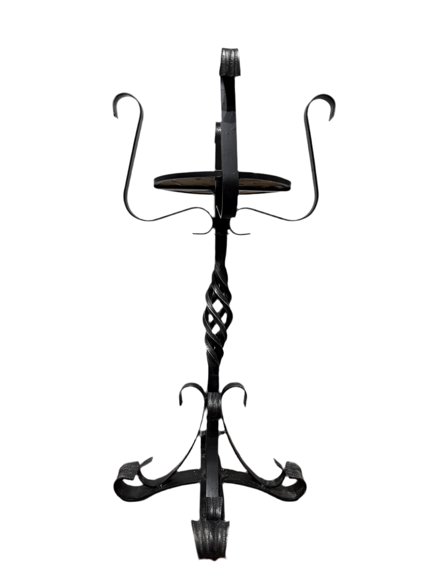 Porte plante en fer forgé et plateau marbre