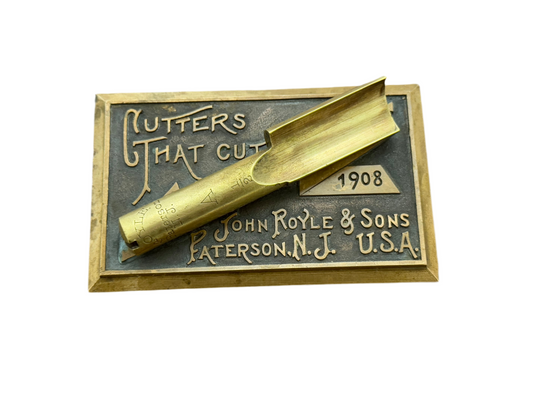 Plaque en laiton “Cutters That Cut” - John Royle & Sons - 1908