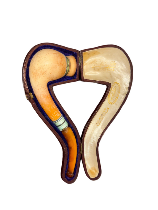 Pipe en Écume de Mer Sculptée - Étui d’Origine - J. Sommer à Paris