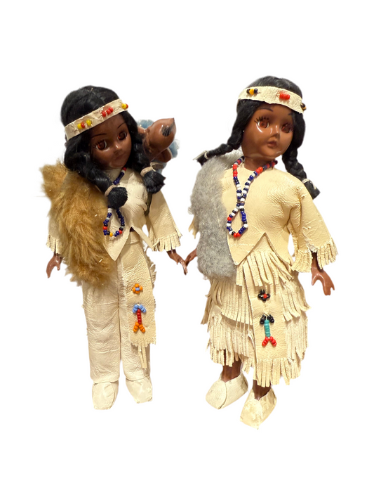 Poupées amérindienne – Artisanat ethnique vintage