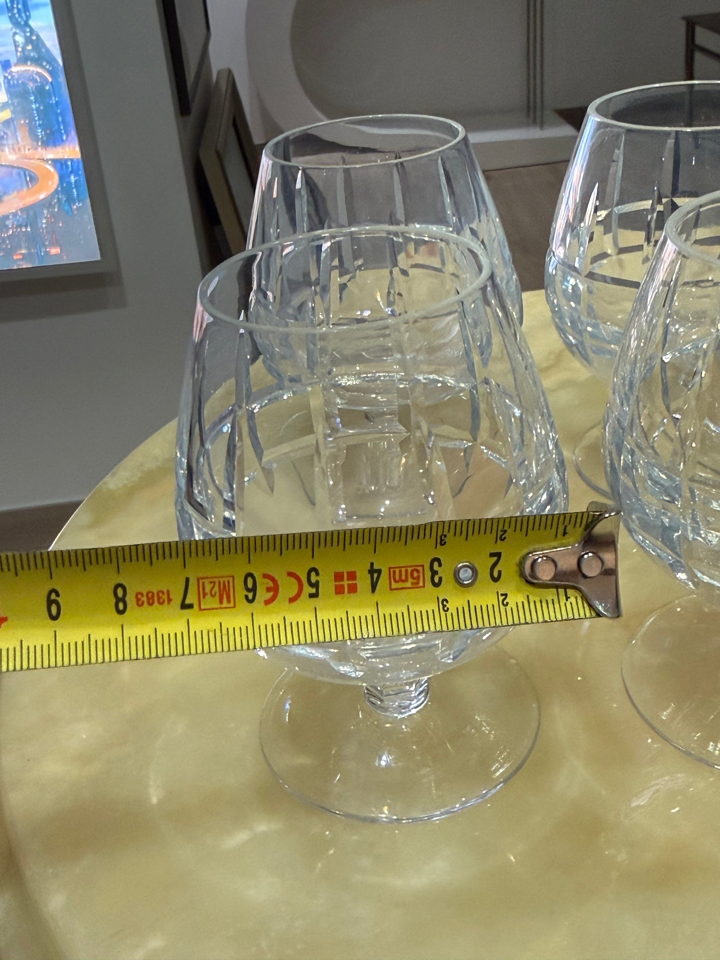 Lot de 6 Verres à Cognac / Digestif en Cristal Taillé – 10 cm