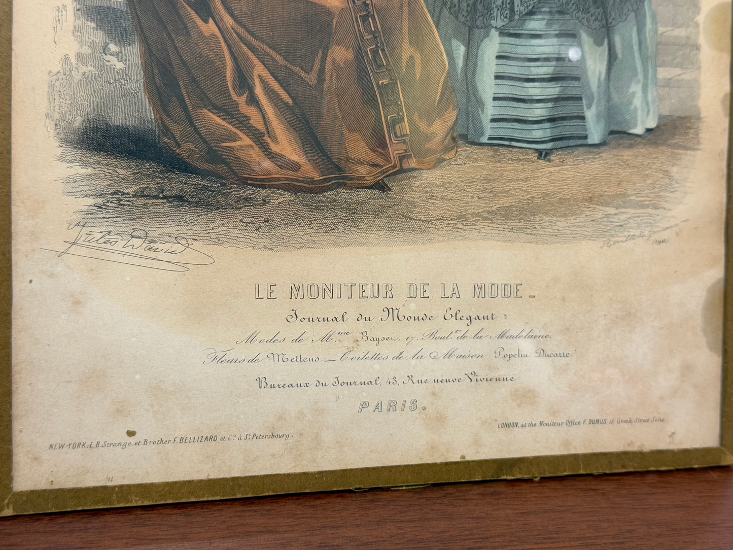 Gravure ancienne “Le Moniteur de la Mode” - XIXe siècle