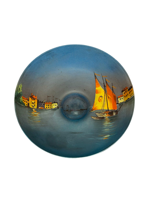 Coupelle en verre peinte main signée Perlam