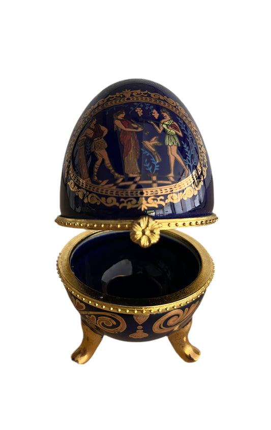 Boite à bijoux vintage œuf en porcelaine