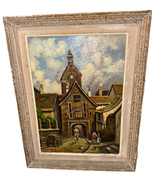 Scène de village animé - Par Pierre Marie Poisson