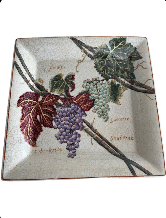 Plateau vide poche vigneron en porcelaine craquelée