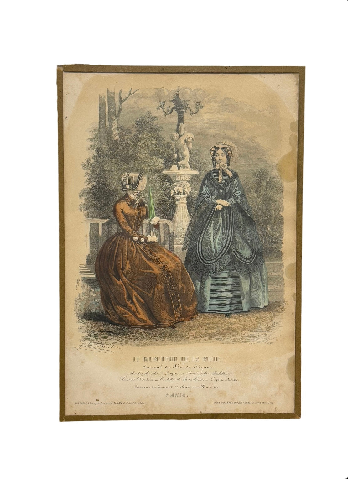 Gravure ancienne “Le Moniteur de la Mode” - XIXe siècle