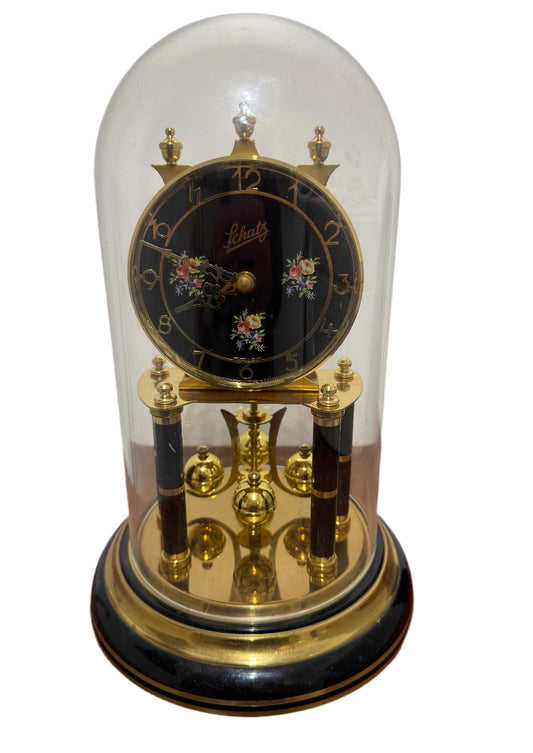 Horloge 400 jours Schatz – Modèle floral – Allemagne – XXe siècle