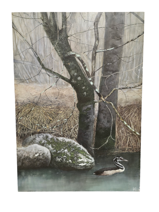 Panneau peint " Au bord du ruisseau " - GR