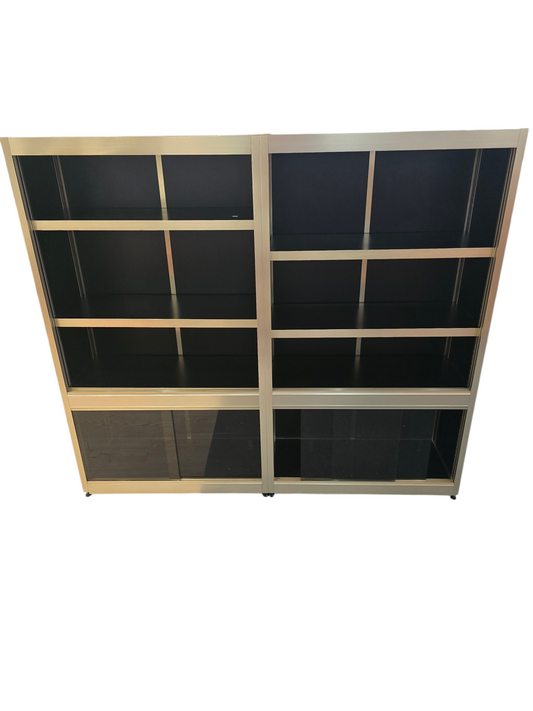 Meuble design années 70 noir et or