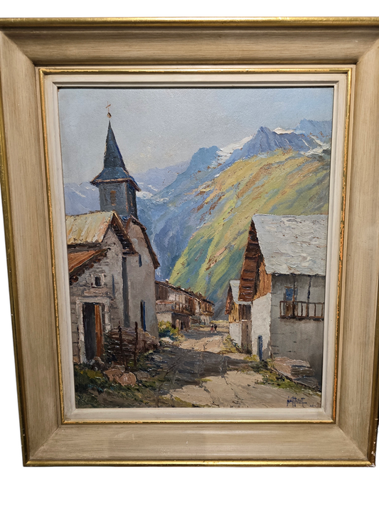 Tableau "village savoyard" Noel Pichot