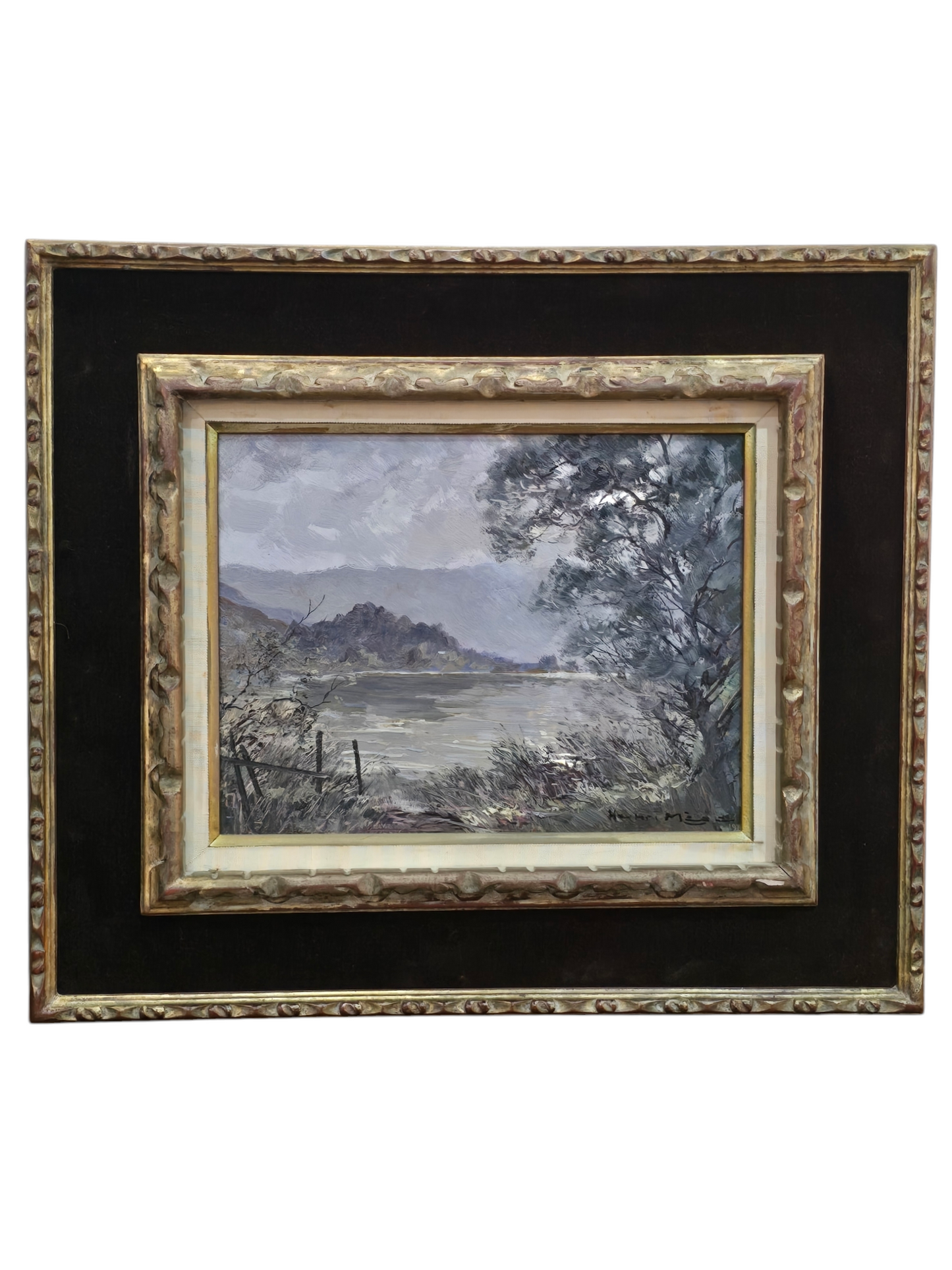 Tableau Henri Mege "Lac d’Aiguebelette 1980"