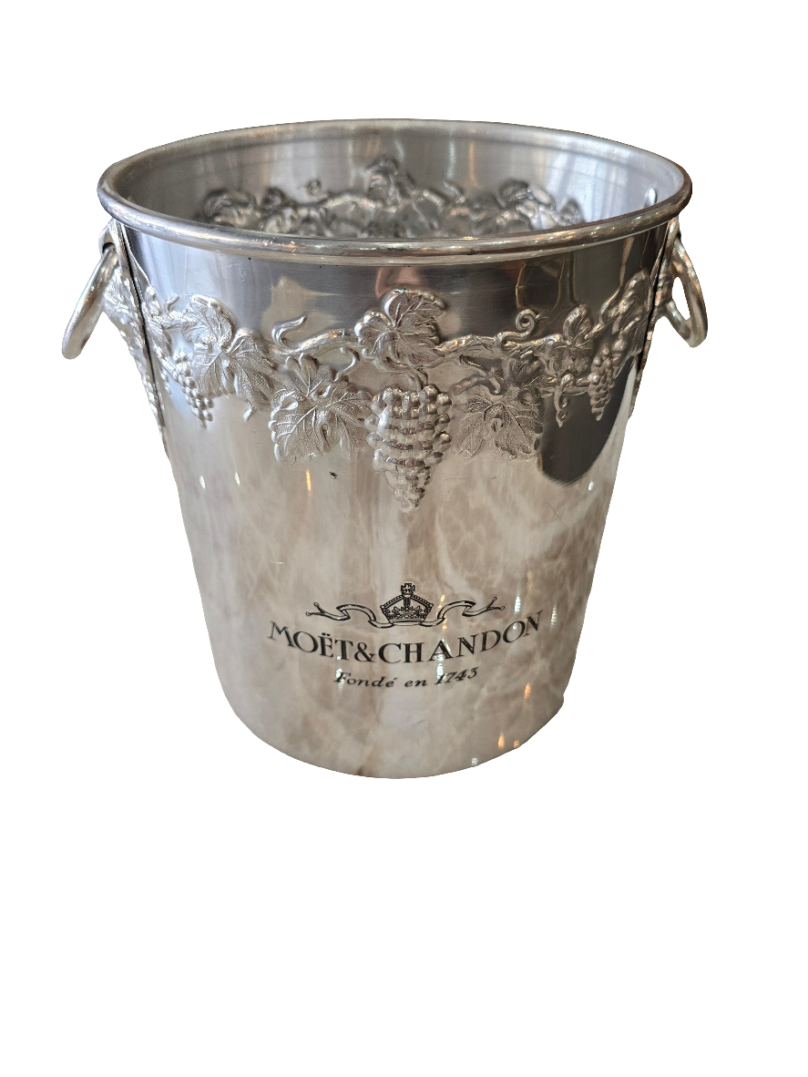 Seau à Champagne Moet & Chandon - Aluminium Argenté - Avec Poignée - Occasion