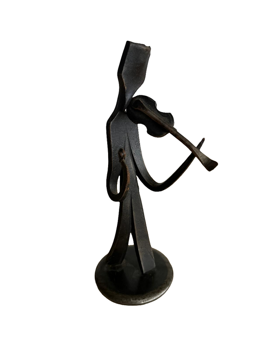 Sculpture abstraite vintage  violoniste en fer