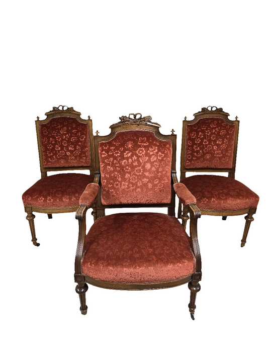 Ensemble 2 chaises 1 fauteuil Louis XV