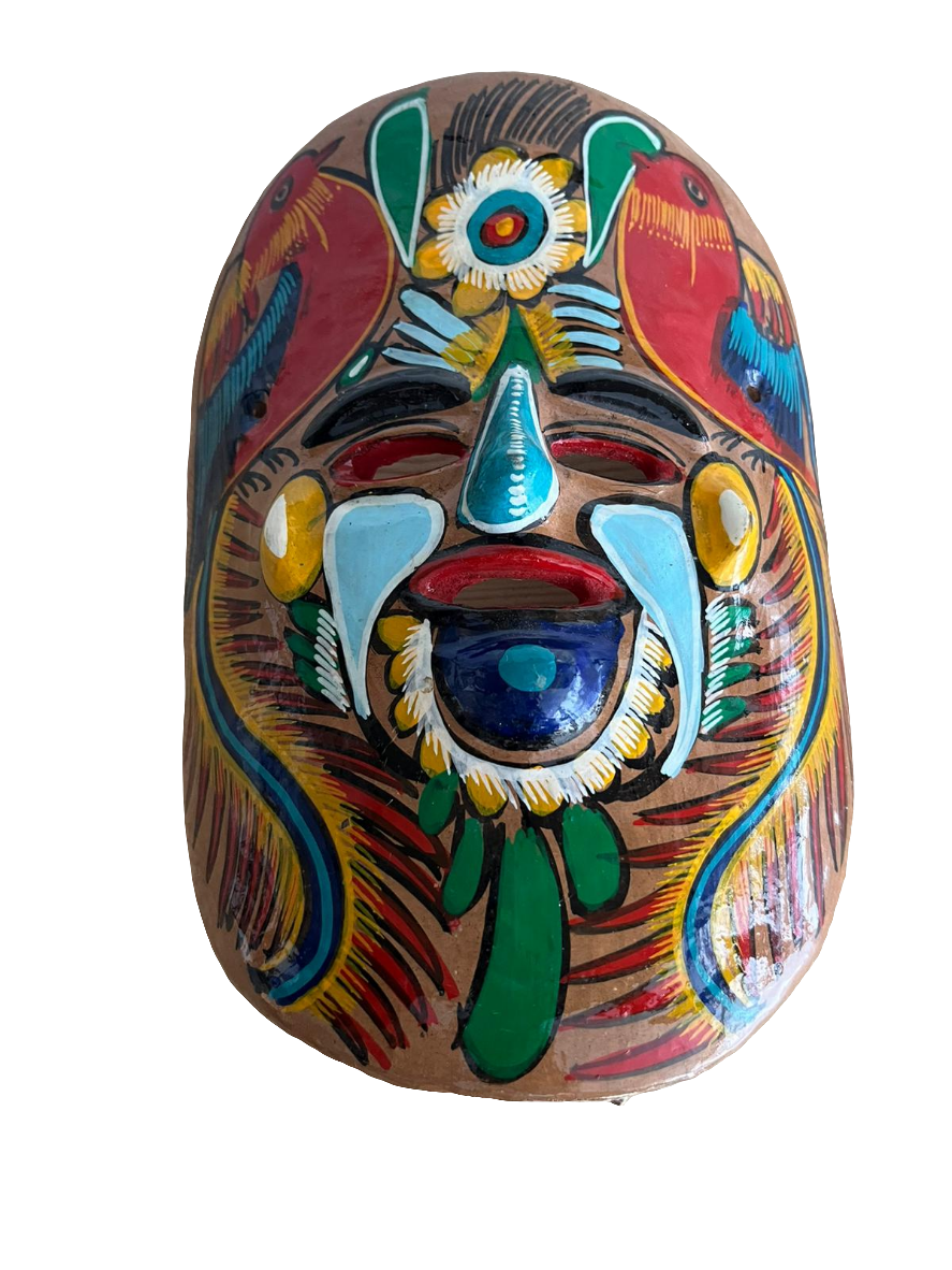 Masque Mexicain ethnique en terre cuite