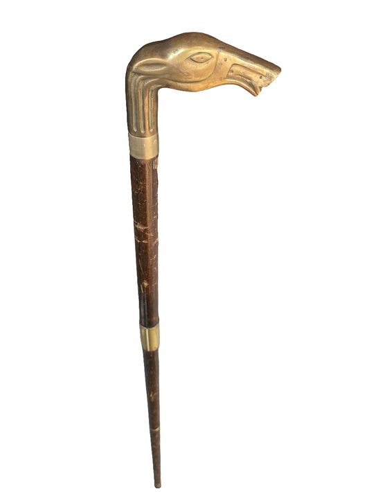 Canne Art Déco - tête de lévrier