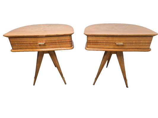 Paire de table de chevet vintage tripode