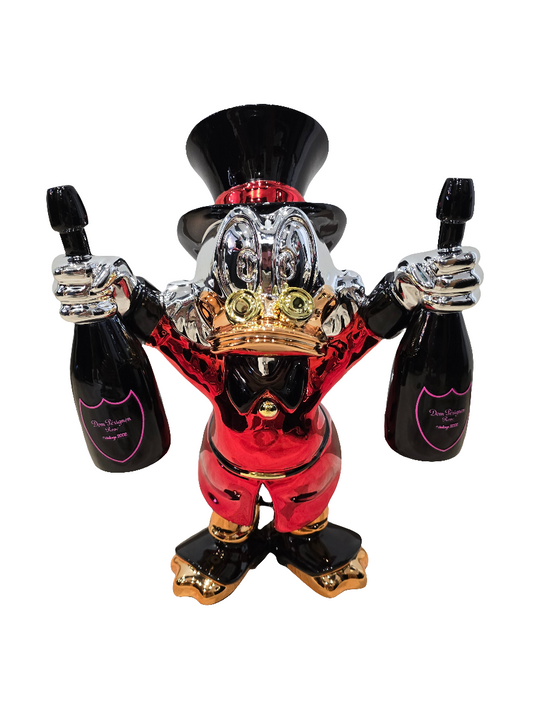Sculpture Picsou Dom Perignon -  pop art - 40 cm