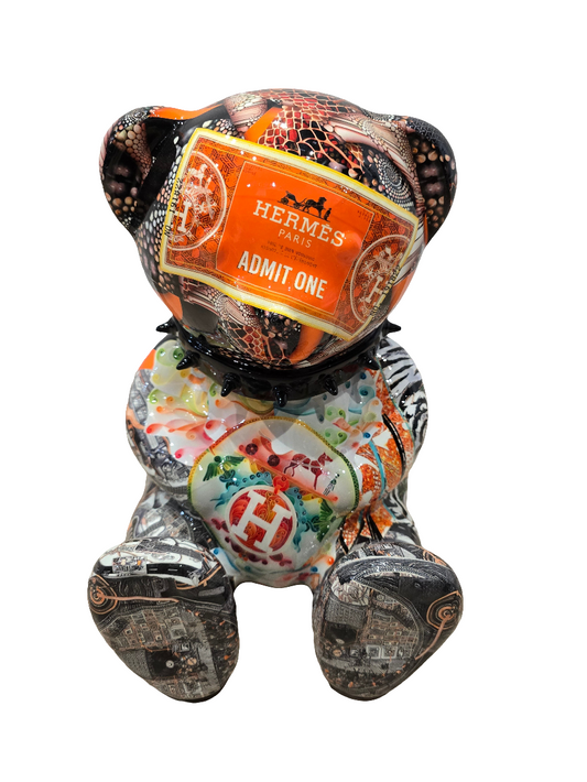 Sculpture Ours Hermès  – Édition Limitée 8/26 – 30 cm – Art Pop & Street