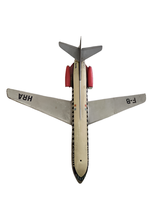 Avion maquette vintage "Caravelle" en métal – modèle Artois F-BHRA