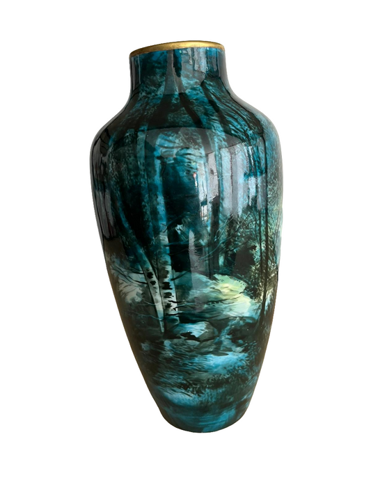 Vase limoges, artiste de France signé CA peint mains