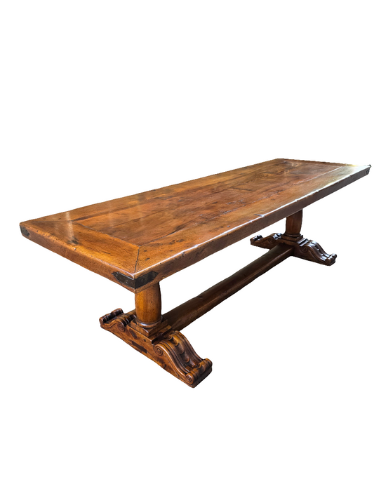 Majestueuse Table Monastère en Noyer massif - XIXe Siècle