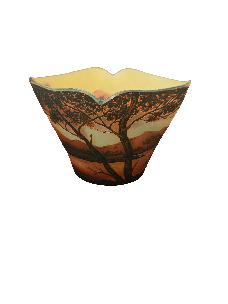 Vase pate de verre signé DEVEZ