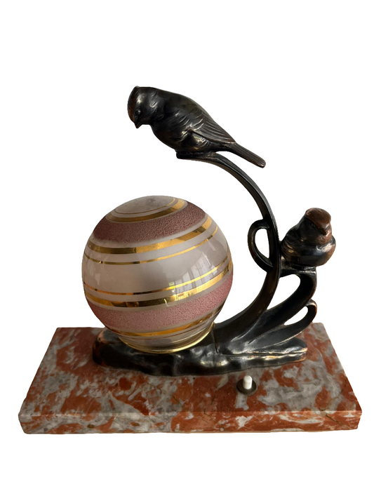 Lampe veilleuse vintage plateau marbre