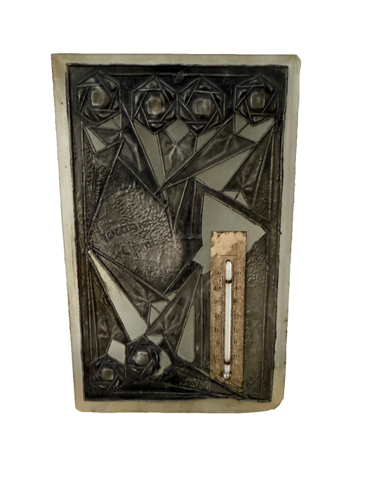 Plaque murale thermomètre en verre et métal vintage – Chocolaterie de Chambéry