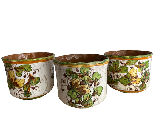 Lot 3 pots vintage planteur des années 1960 en céramique