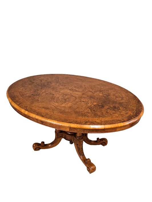 Guéridon à système époque nopeleon III en ronce de noyer