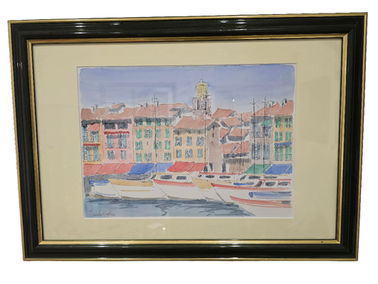 Aquarelle signé "Saint-Tropez"