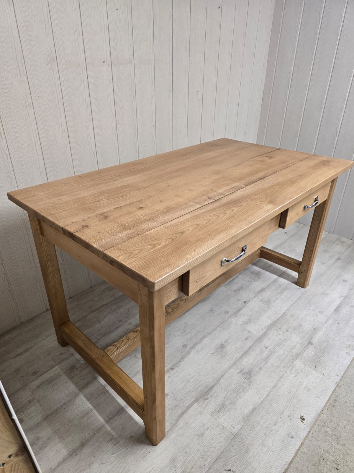 Table de ferme en chêne blond