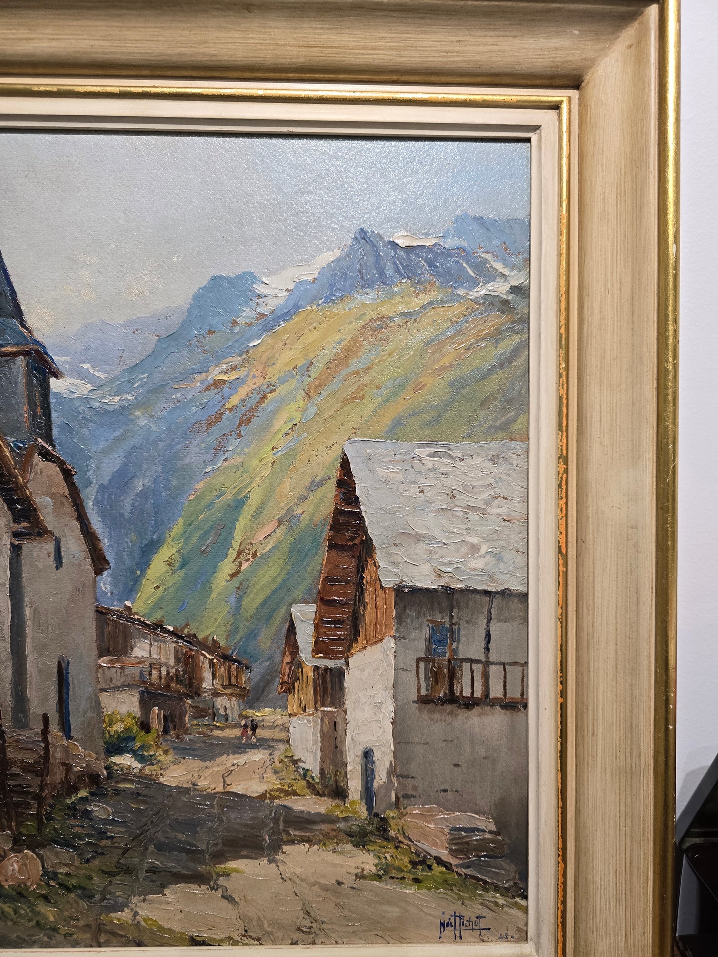Tableau "village savoyard" Noel Pichot