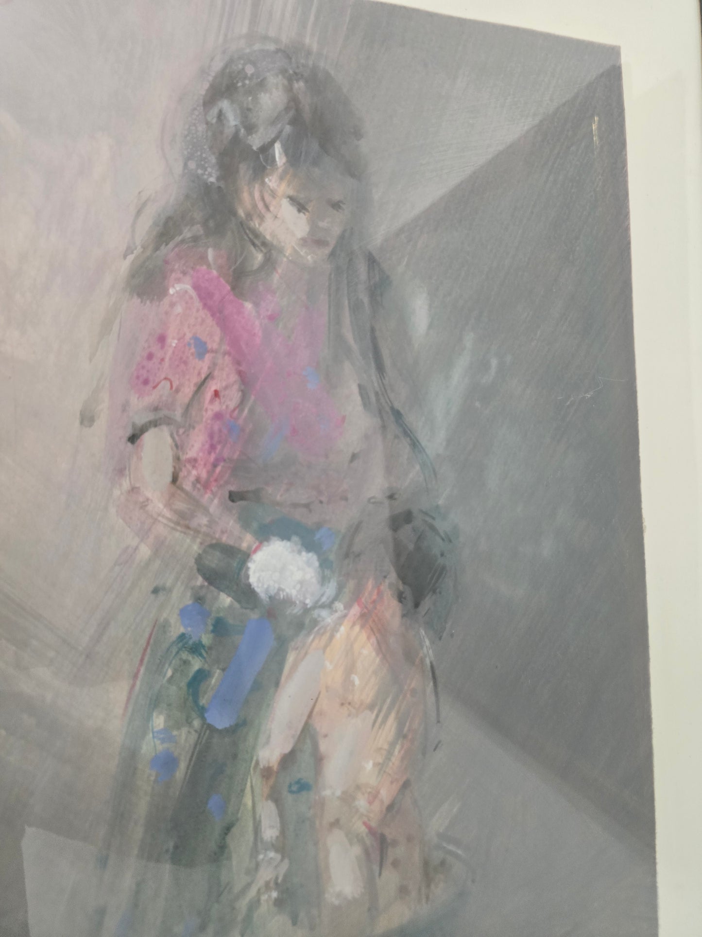Tableau femme lavant son enfant