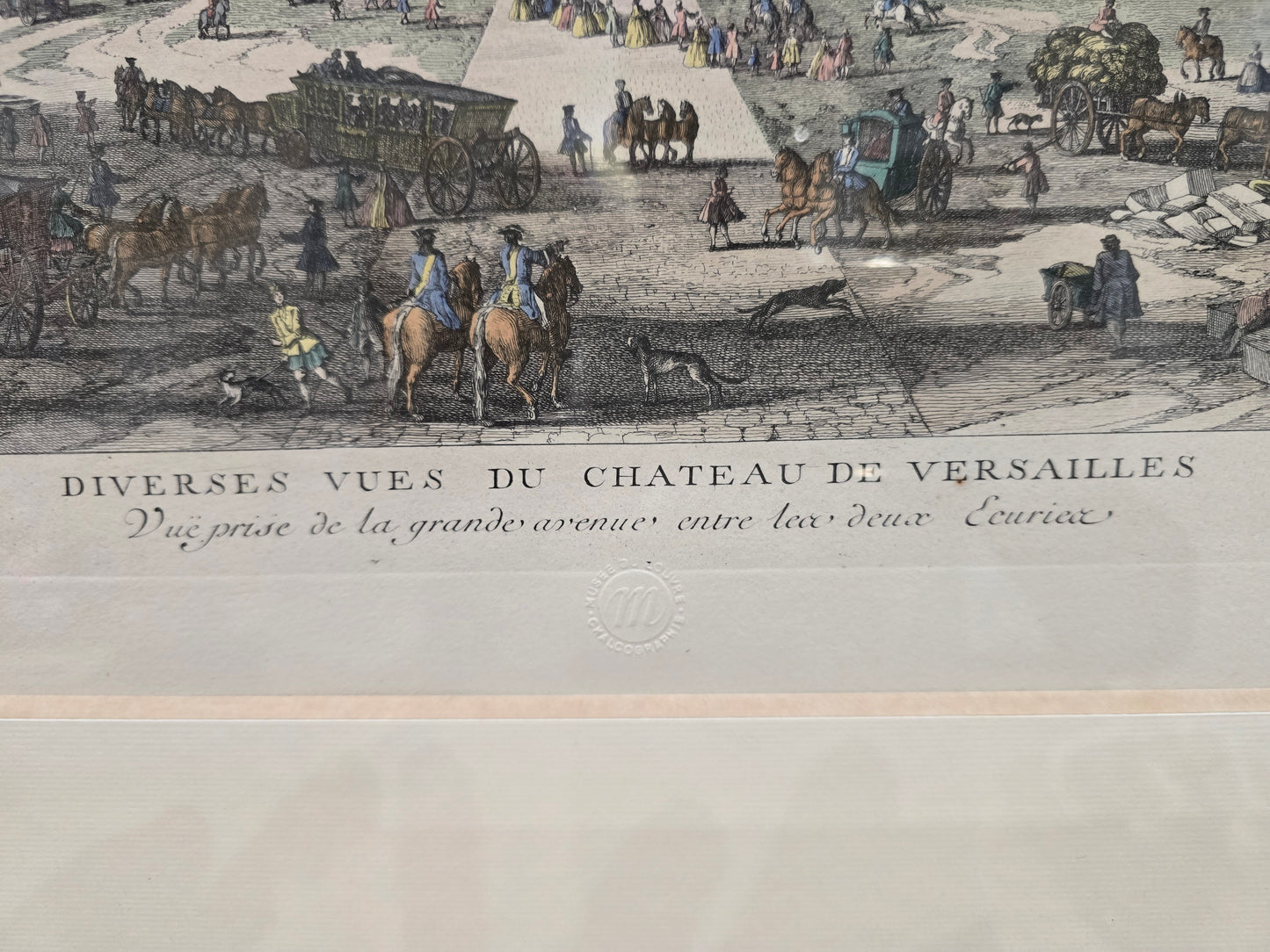Gravure encadrée – Vue du Château de Versailles depuis la grande avenue