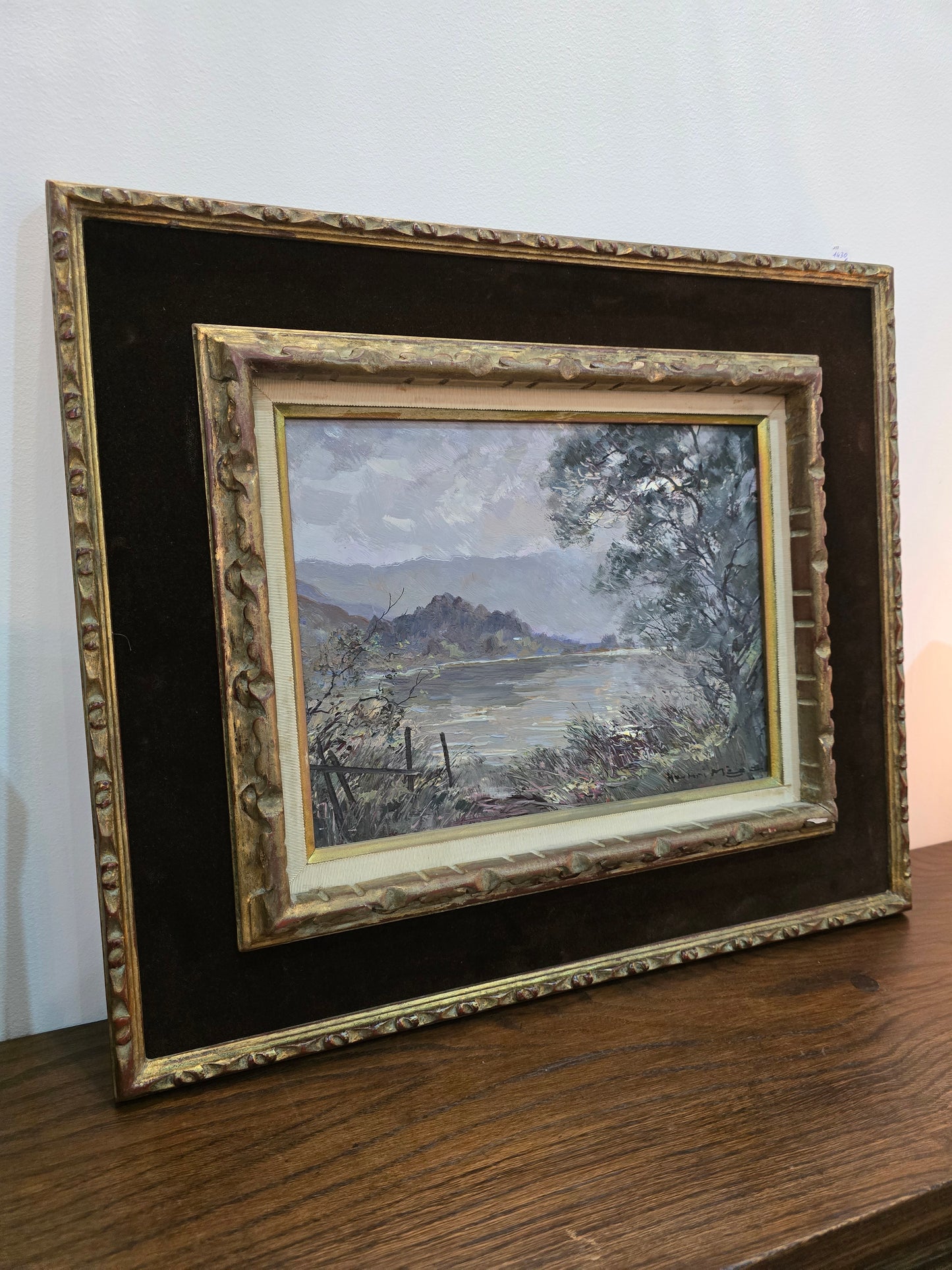 Tableau Henri Mege "Lac d’Aiguebelette 1980"