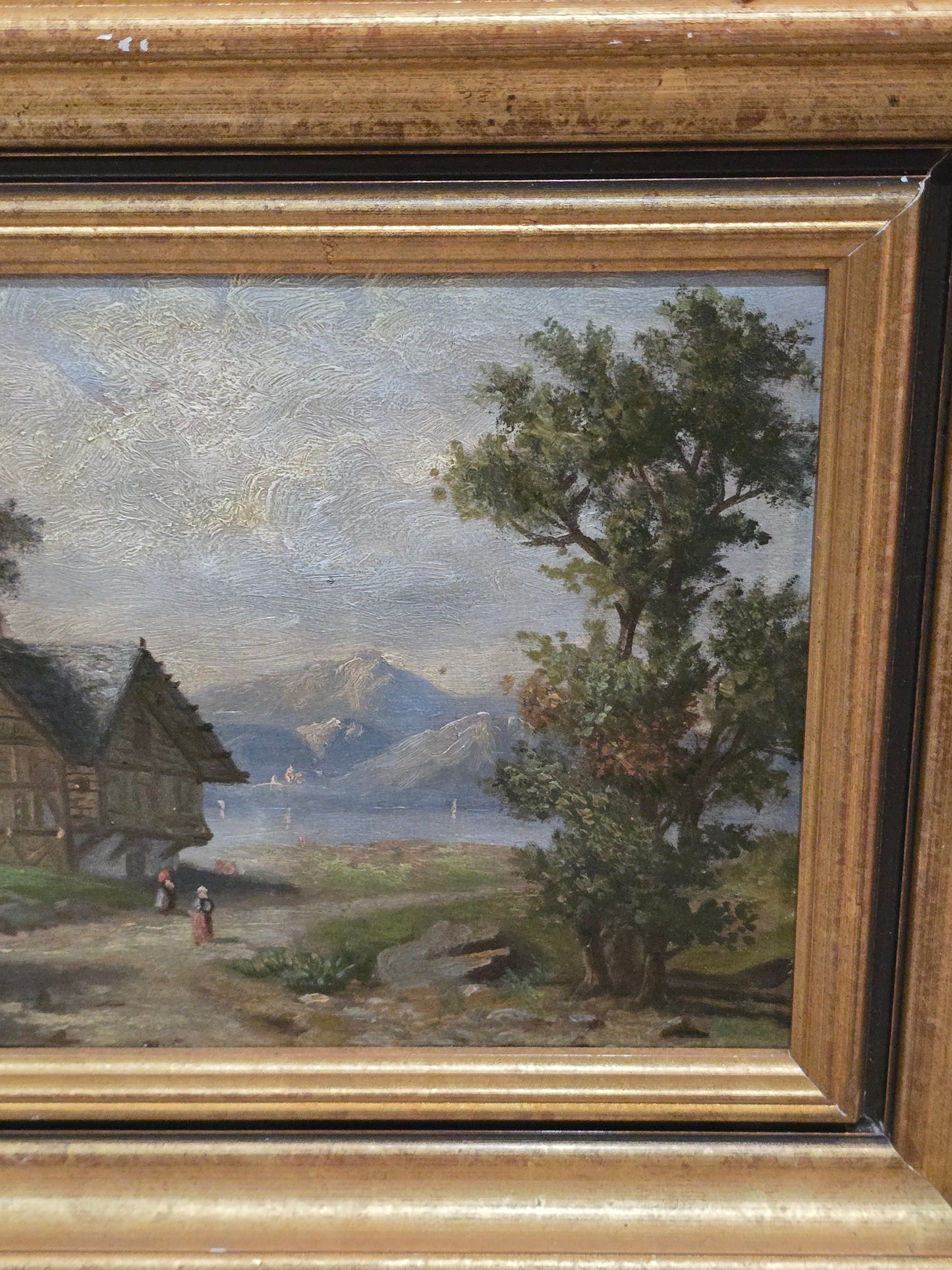 Paire de tableaux 19ème école suisse